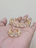 Heart chain bangle-ring set