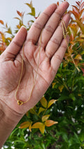 Tiny gold heart pendant chain