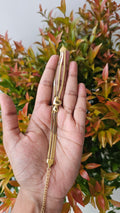 Gold lariat love bracelet