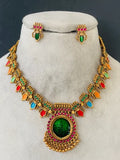 Hand Painted Multi Color Palakka Necklace