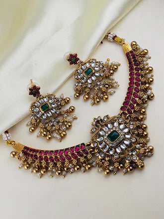 Jadu Kundan Ruby Necklace