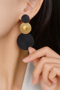Black & Gold circular statement earrings