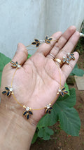 Kids black leaf necklace set combo