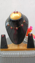 Kids necklace set pink stone