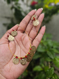 Kids-Vintage coin necklace with red beads
