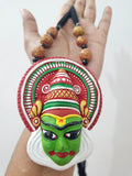 Kathakali green face pendant necklace