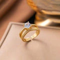 Gold solitaire ring set