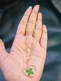 4-Leaf clover heart pendant necklace