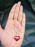 Talykong sacred heart of jesus/of mary necklace