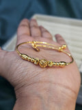 Gold ball bead adjustable bangle