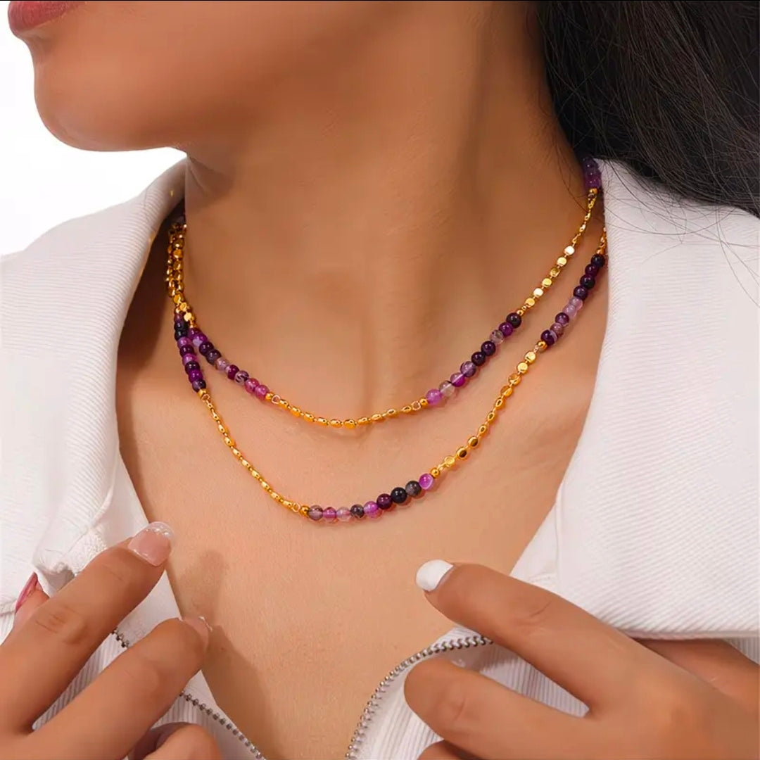 Purple bead nceklace