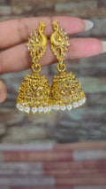 Golden peacock jhumka