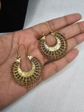Brass filigree hoop earrings