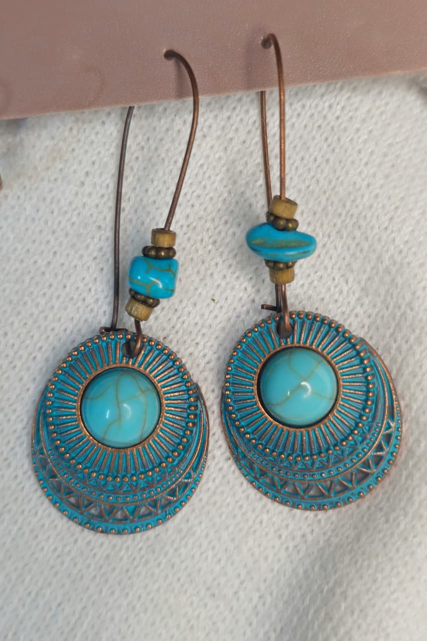 Boho Turquoise Teardrop Earrings