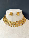 Double Stranded Gold Coin Chocker