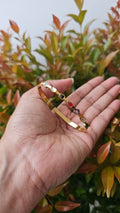 Multi stone open cuff bangle
