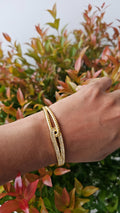 CZ studded slim cuff bangle