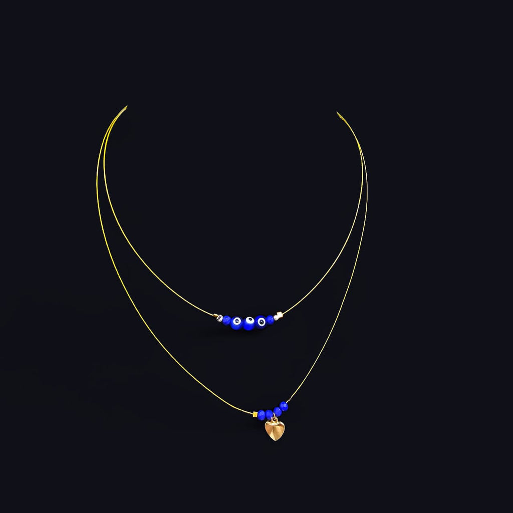2-Layer Evil eye pendant necklace