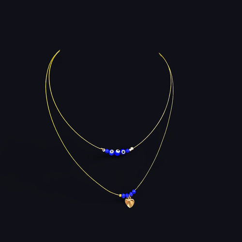 2-Layer Evil eye pendant necklace