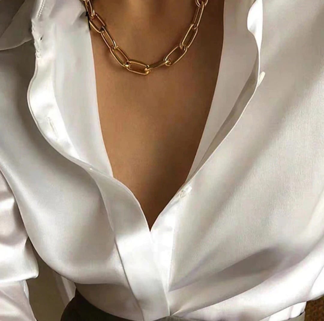 Gold paperclip chain