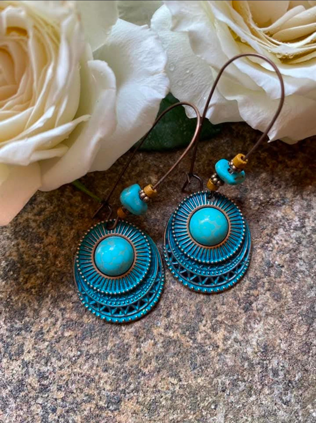 Boho Turquoise Teardrop Earrings