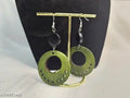 Green wooden earrings