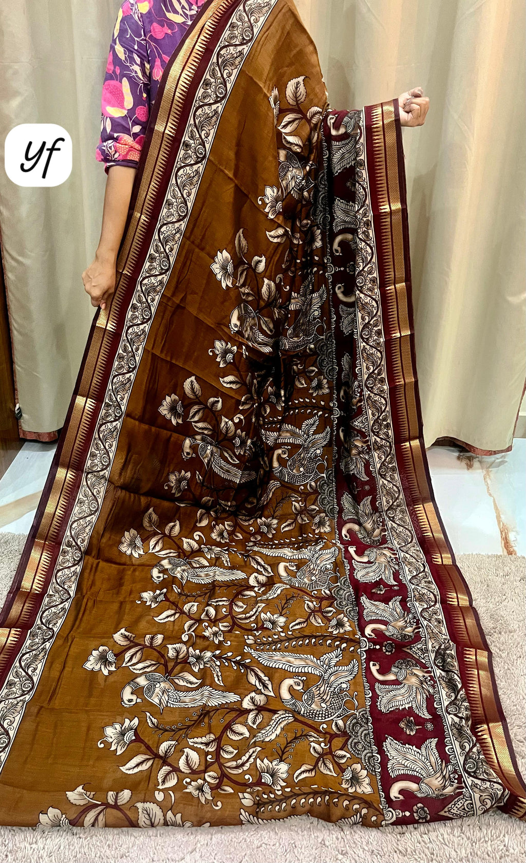 Mashru silk pretty design saree with blouse