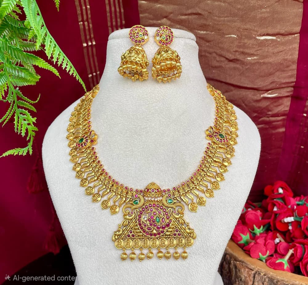 Lakshmi coin bridal necklace