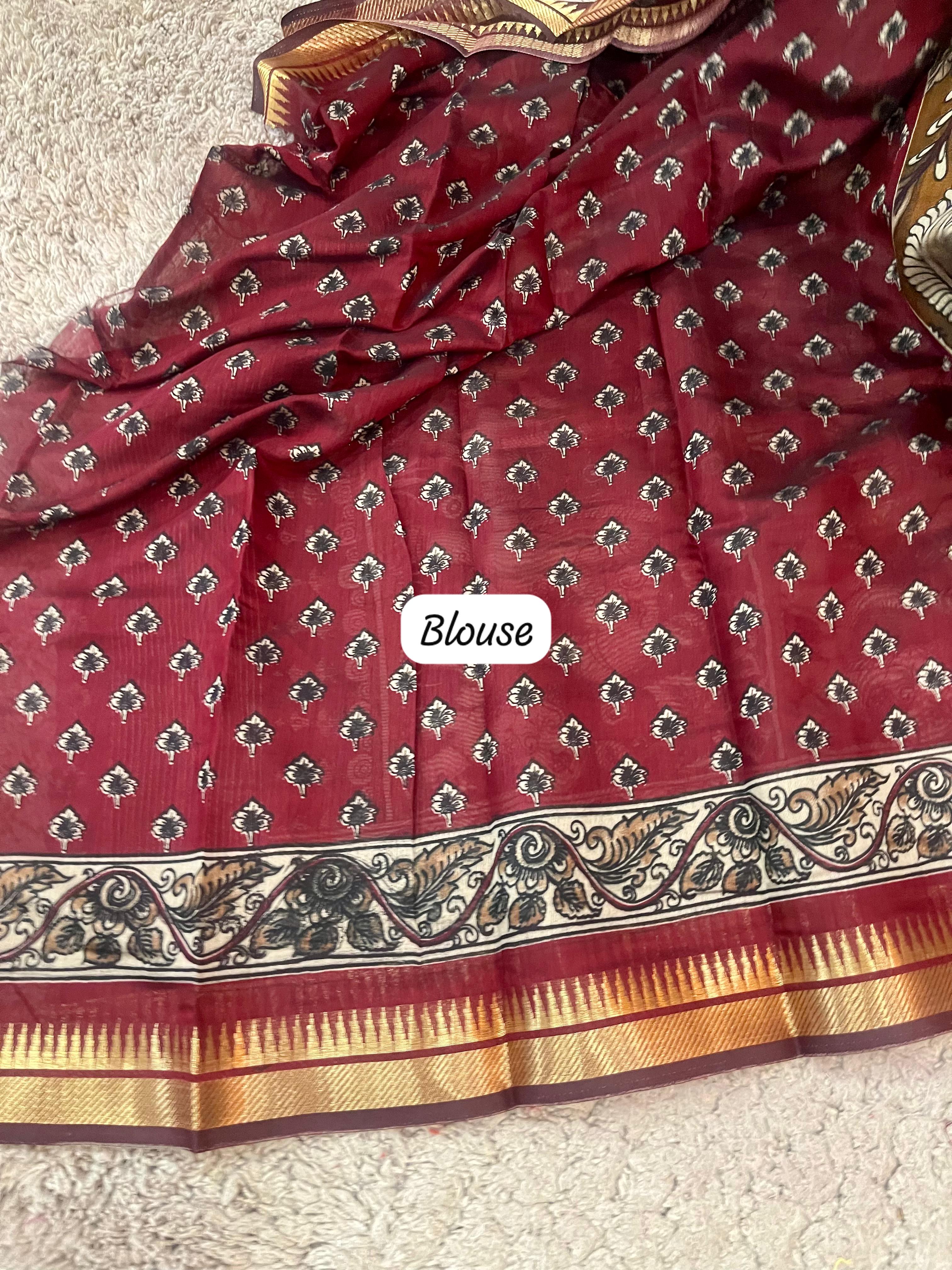 Mashru silk pretty design saree with blouse