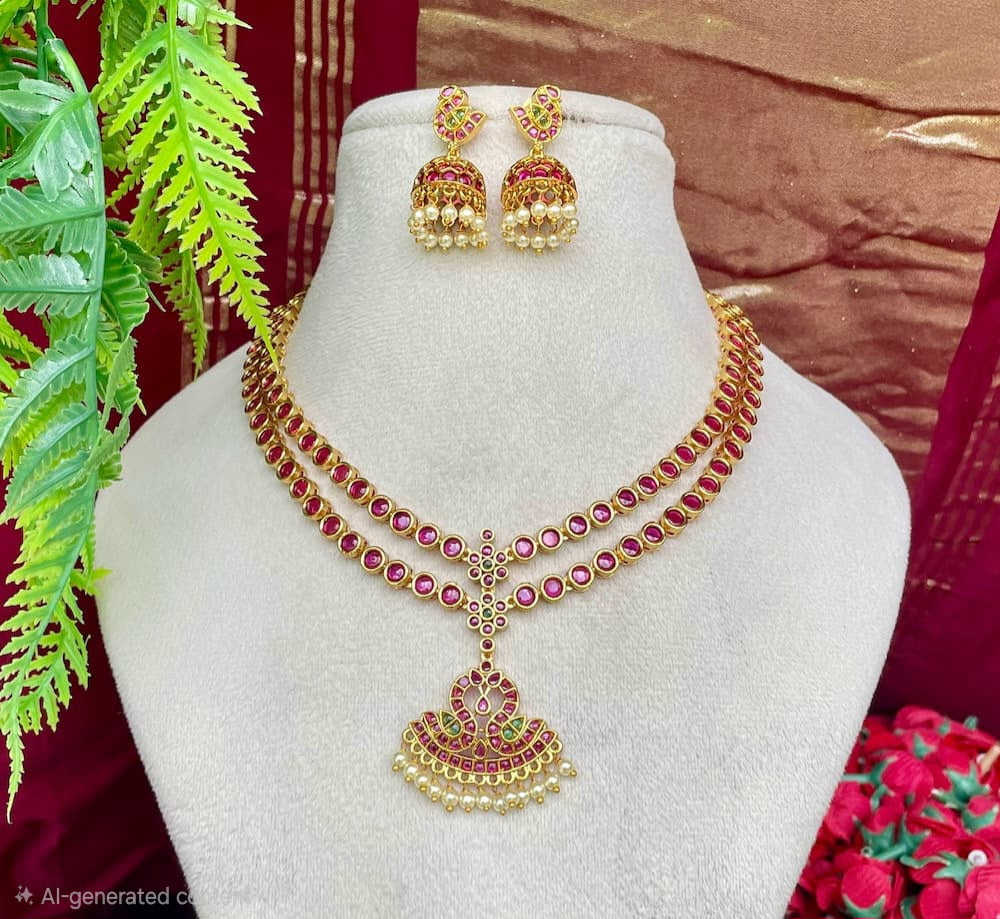 Peacock attigai necklace