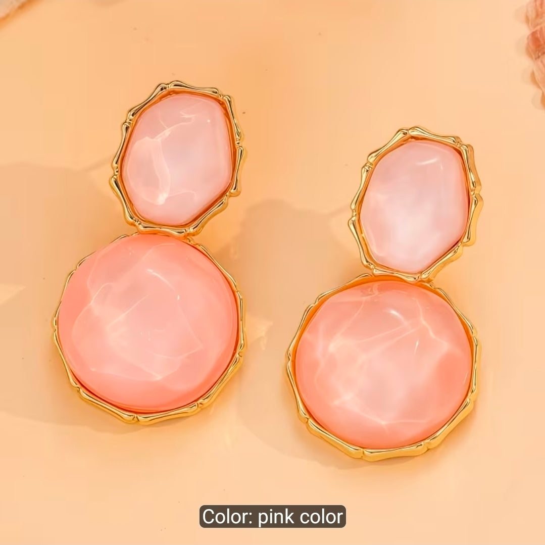 Bohemian Geometric Oval Resin Drop