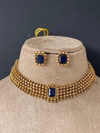 BLUE STONE GOLD CHOKER