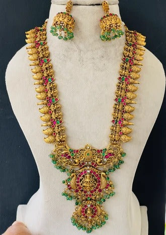 MAANGA GOLD JADAU MULTI STONE HAARAM