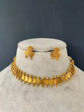 GOLD COIN BEAD KASHI DROP CHOKER