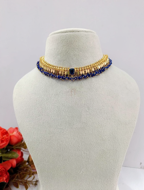 Blue pearl elakkathali gold plated