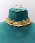 Gold plated elakkathali with pearl hanging (Replate)