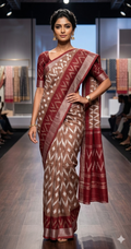 Semi chanderi maroon saree