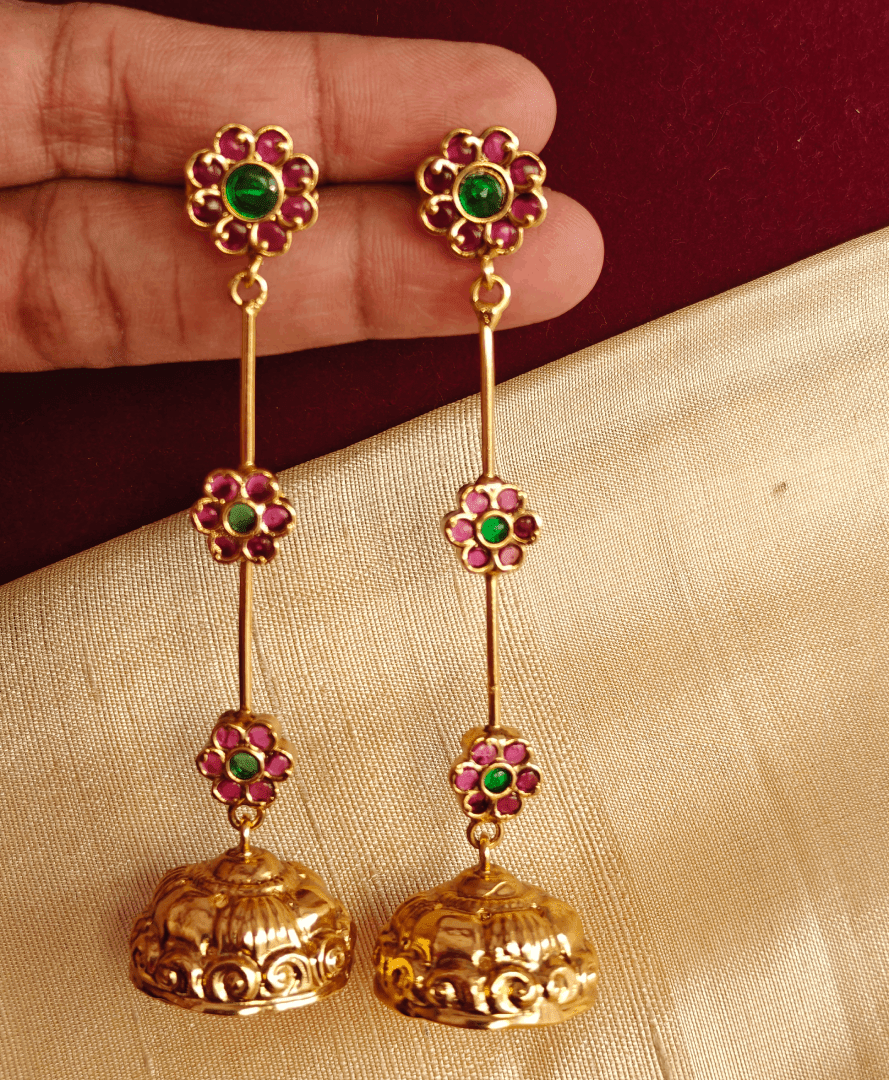 Floral jhumka earrings